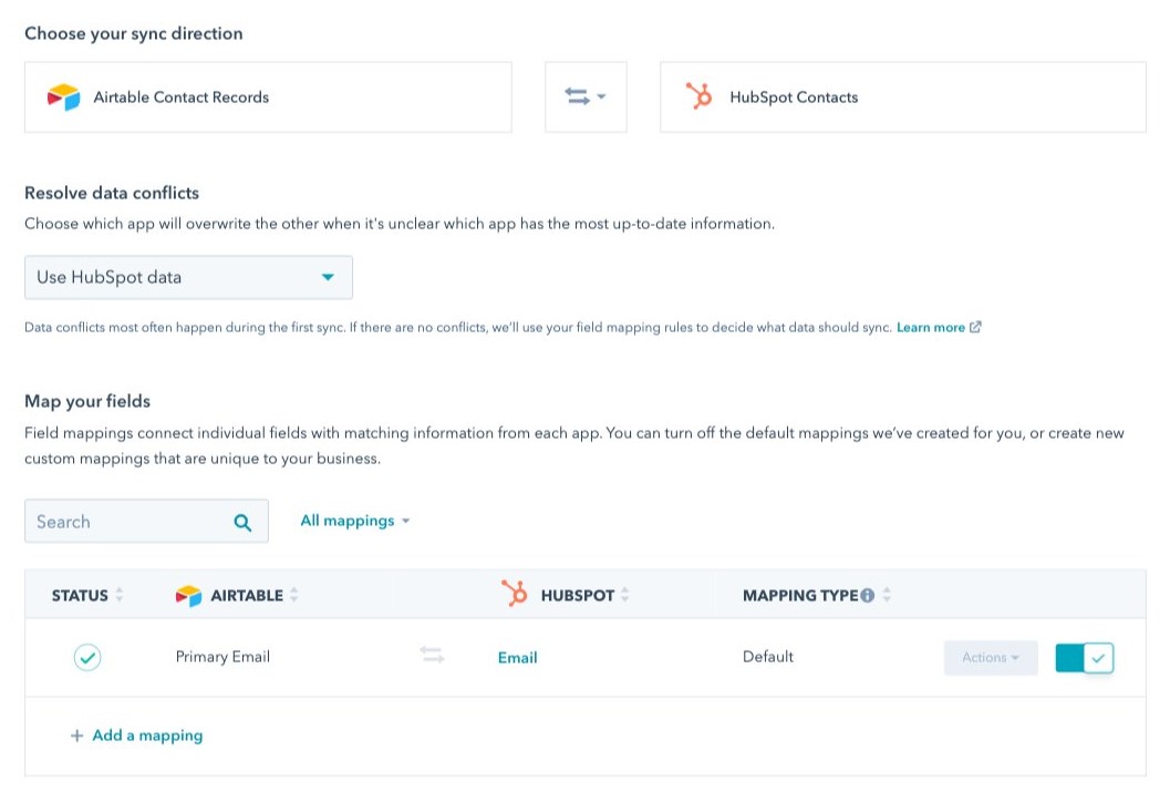 Airtable Custom Mappings j