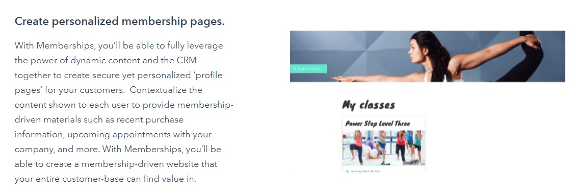 HubSpot Member Pages