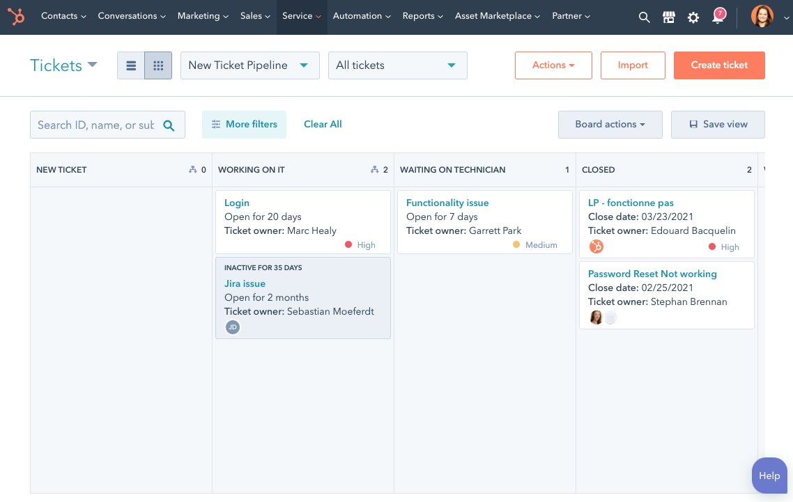 HubSpot Ticket Kanban