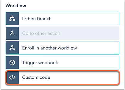 custom code in HubSpot workflow