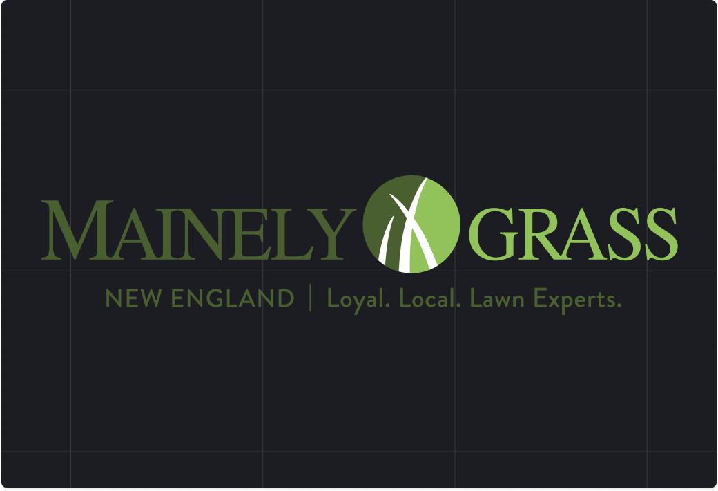 Mainely Grass lawn care services company logo