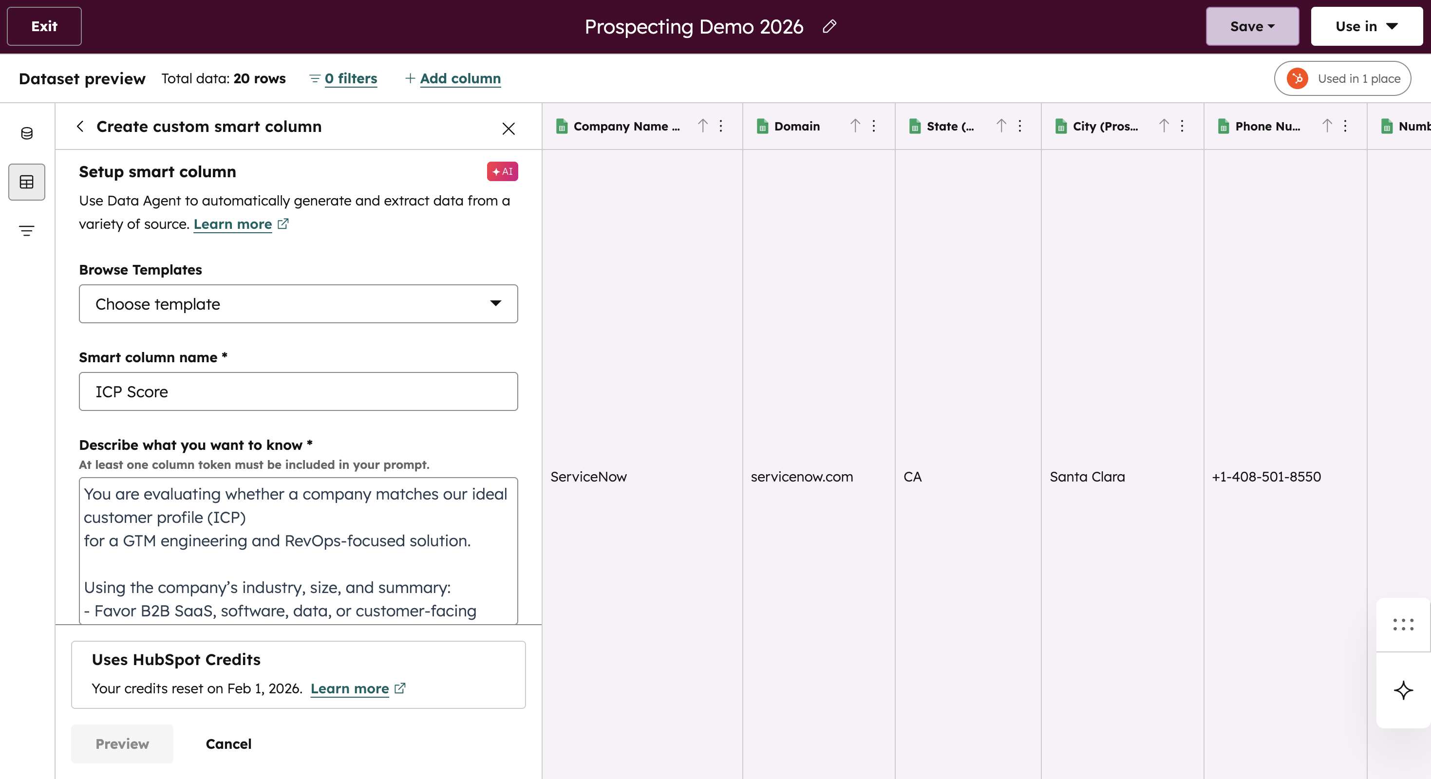 Data Agent - Prospecting