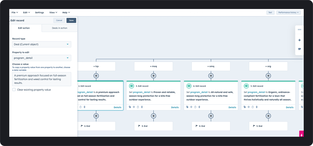 Automated quoting workflow connecting HubSpot and Real Green for customer estimates