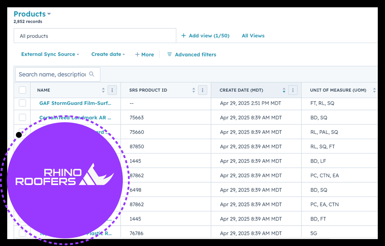 Rhino Roofers Multi-Supplier HubSpot Integration