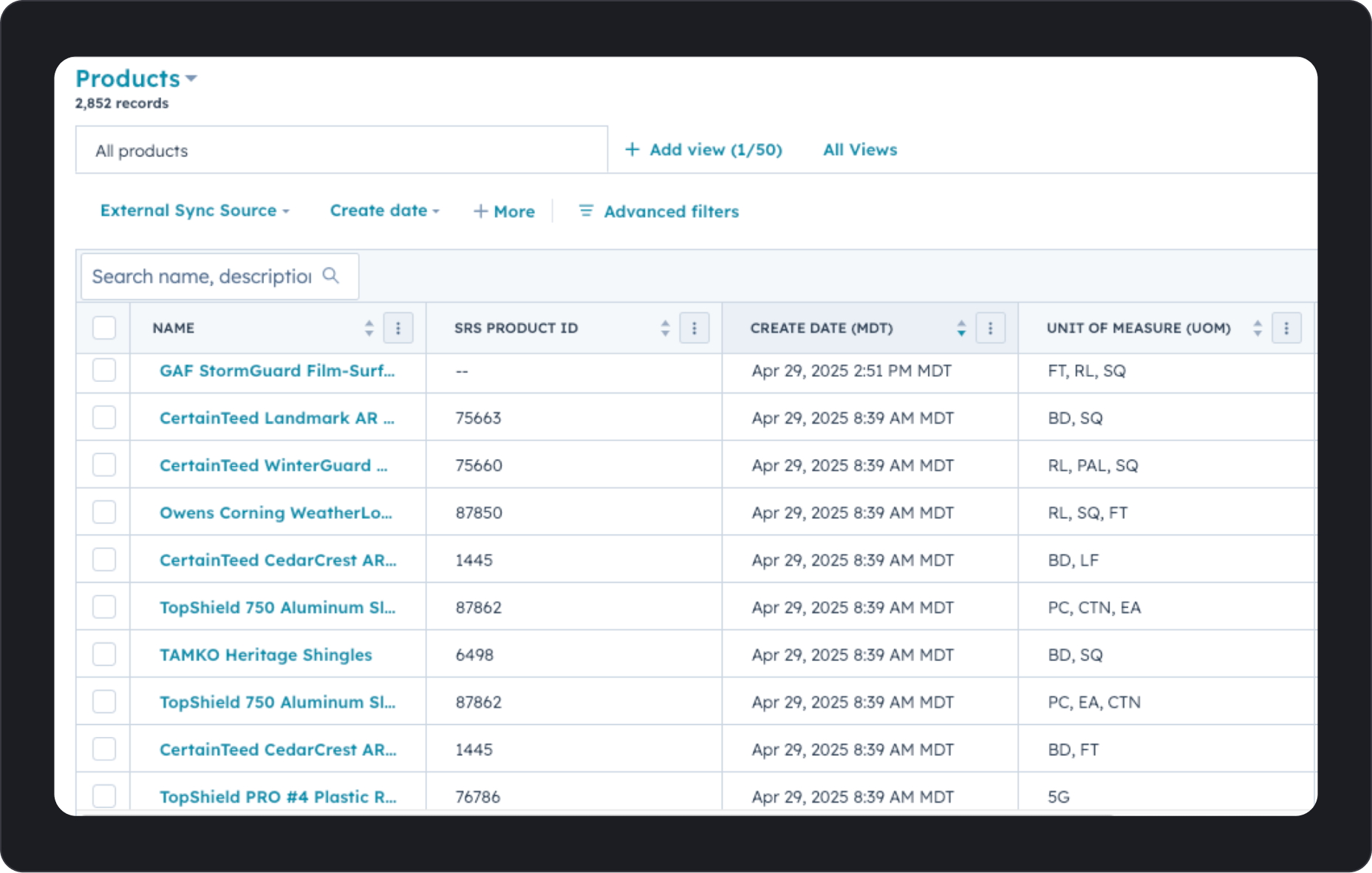 Manual supplier ordering workflows and fragmented product data in HubSpot