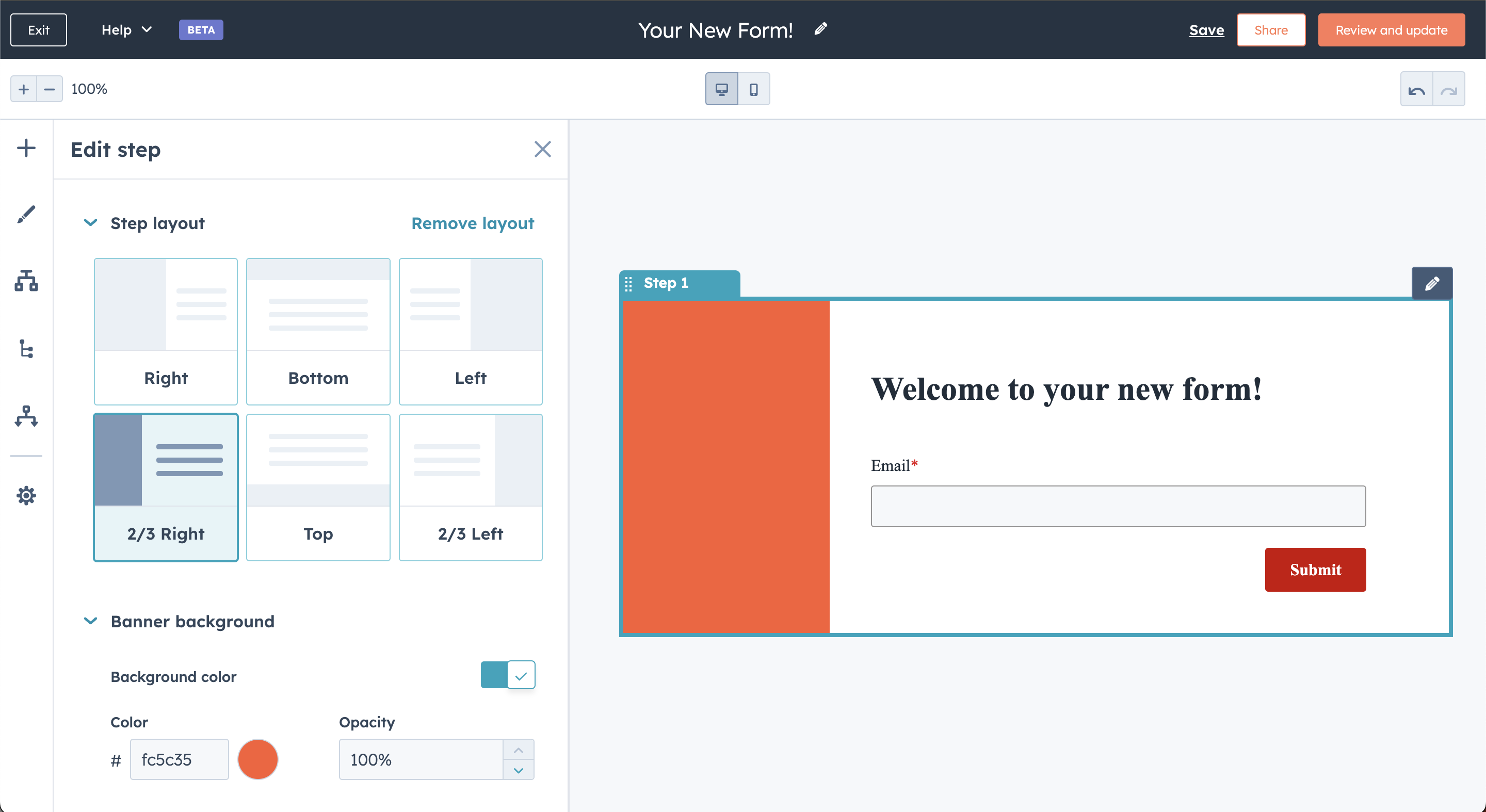 Custom styled HubSpot form using advanced CSS layout and branding controls