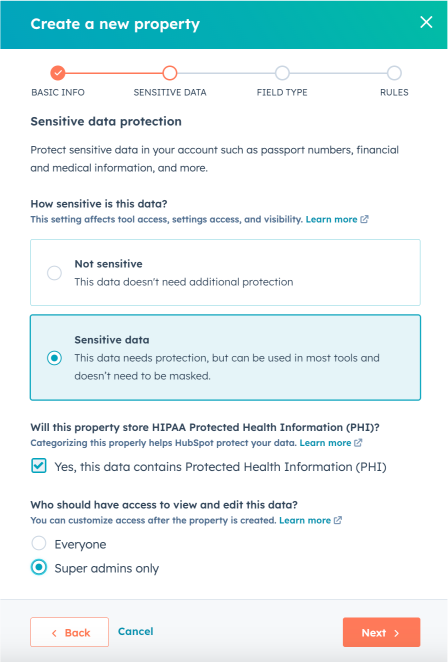 Create HIPAA Property